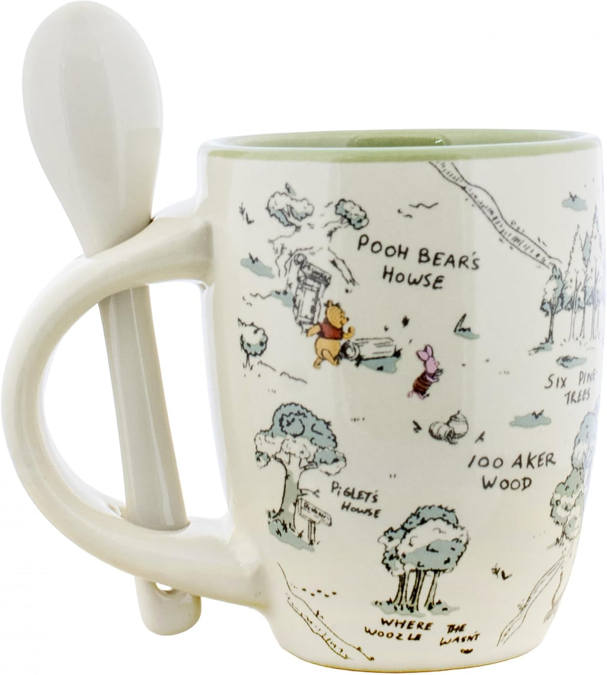 Winnie the Pooh Hundred Acre Wood Map Espresso Mug with Spoon