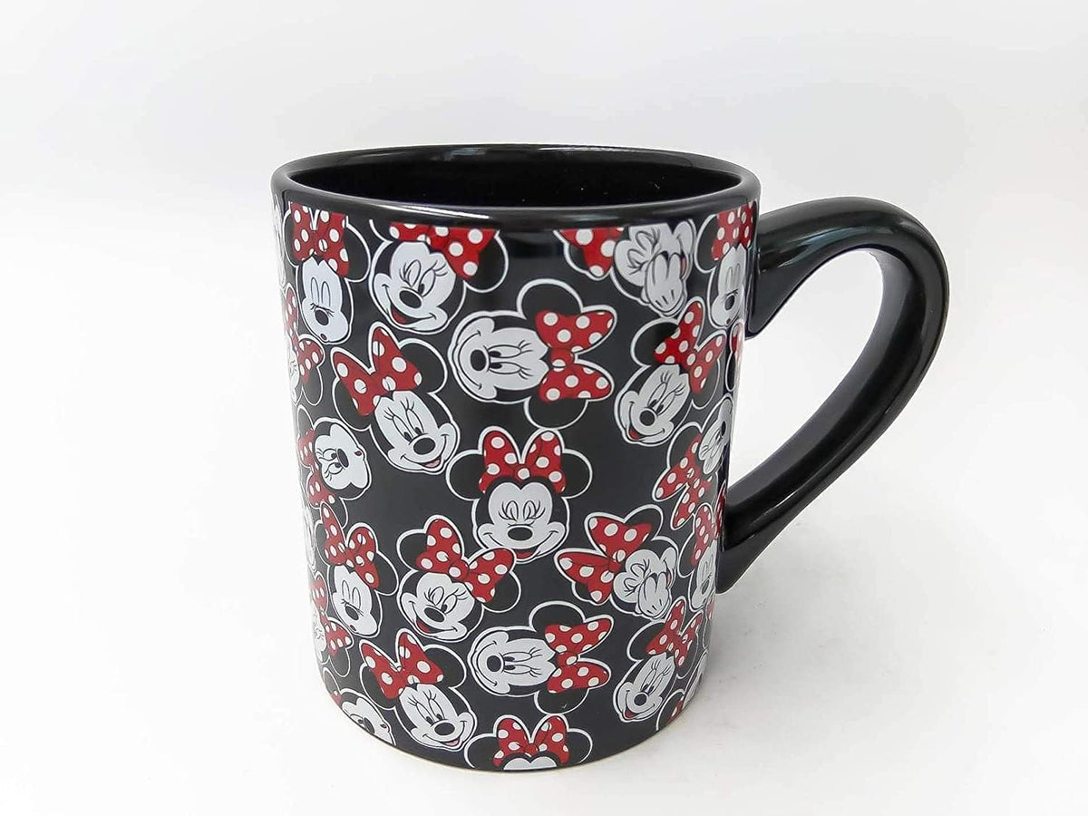Silver Buffalo Disney Minnie Mouse Face Pattern Ceramic Mug, 14 Ounces