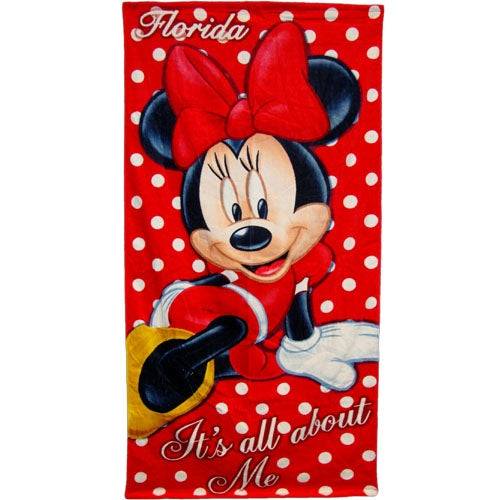 All About Me Minnie Beach Towel (Florida Namedrop)