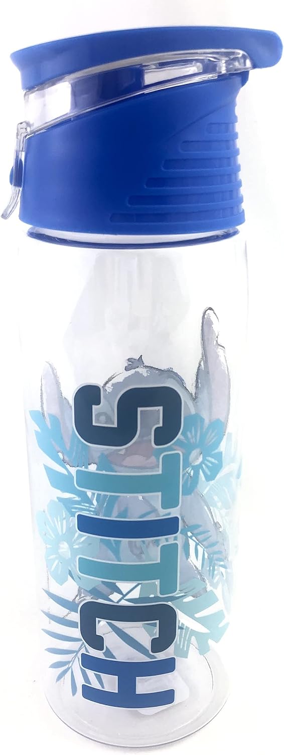 Disney Stitch Blue 24oz Water Bottle with Loop Handle Lid