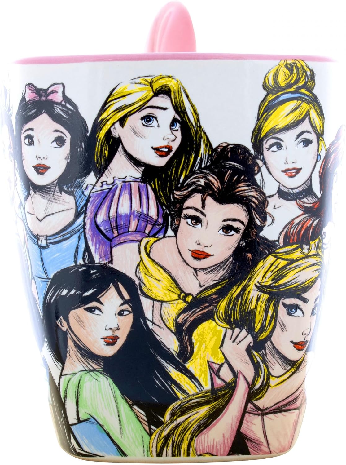 Disney Princess Sketch Mug with Pink Spoon