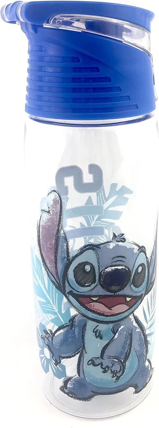 Disney Stitch Blue 24oz Water Bottle with Loop Handle Lid