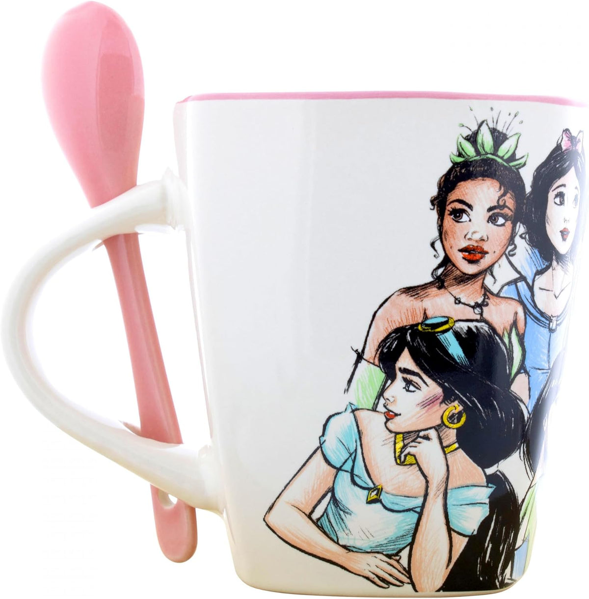 Disney Princess Sketch Mug with Pink Spoon