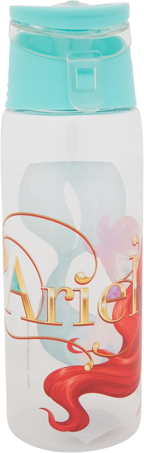 Disney Ariel Script Water Bottle with Teal Lid