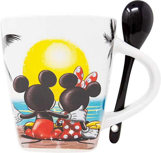 Mickey Minnie Sunset Gazers 11oz Mug w/Spoon, Multi