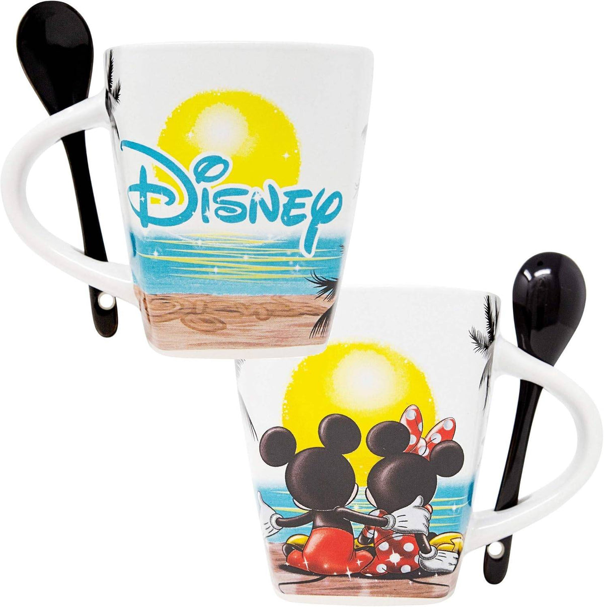 Mickey Minnie Sunset Gazers 11oz Mug w/Spoon, Multi
