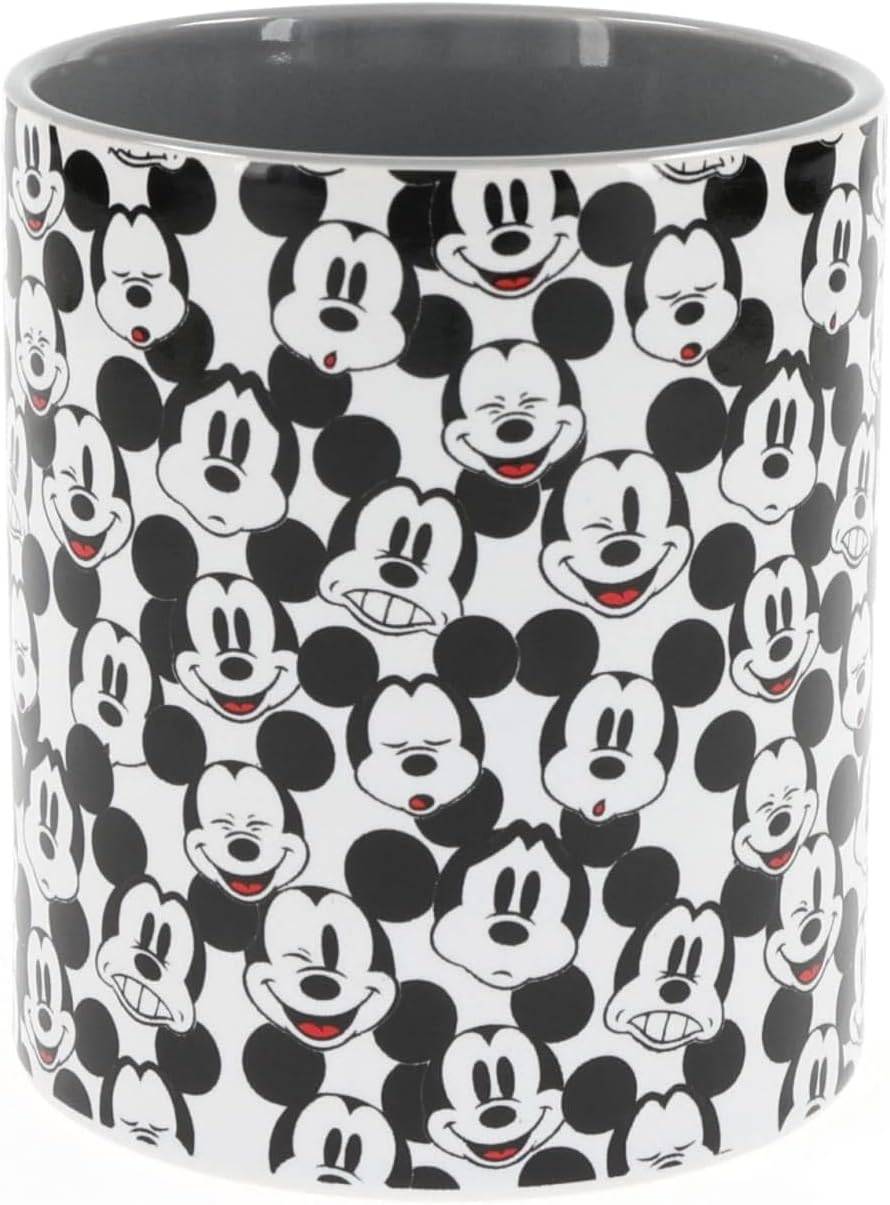 Silver Buffalo Disney Mickey Mouse Face Pattern Ceramic Mug, 14 Ounces