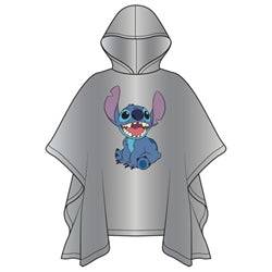 Adult Happy Stitch Rain Poncho, Clear