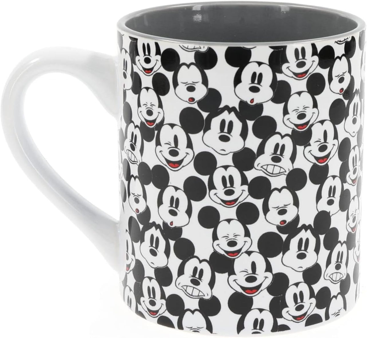 Silver Buffalo Disney Mickey Mouse Face Pattern Ceramic Mug, 14 Ounces