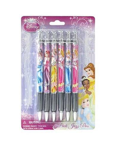 Disney Princess Jazz 6 Pack Pen Set with colorful designs
