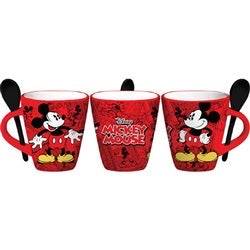 Mickey Funnies Cartoon 11oz Mug w/Spoon, Red