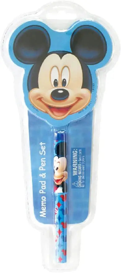 Mickey Mouse memo pad and pen set in packaging