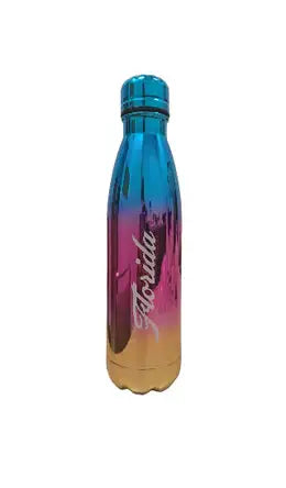Florida Rainbow Stainless Water Bottle with vibrant colors