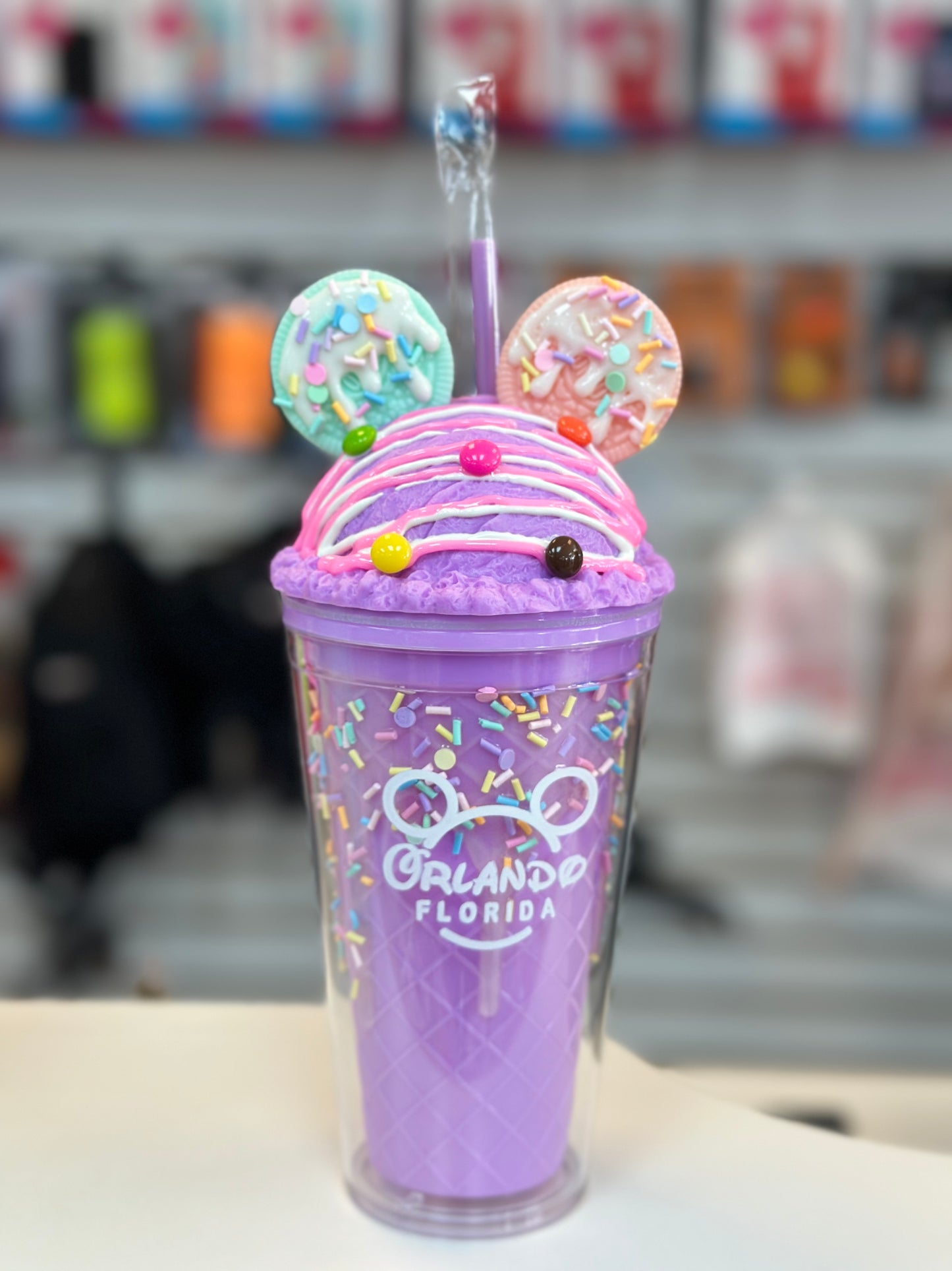 Lavender Blush Frost Fudge Cookie Plastic Cup 16oz - Siest Cups