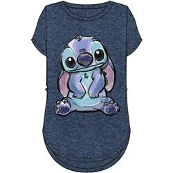 Navy Heather Hi Lo Stitch Sitting Top, cute design
