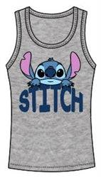 Gray adult tank top with Stitch graphic design
