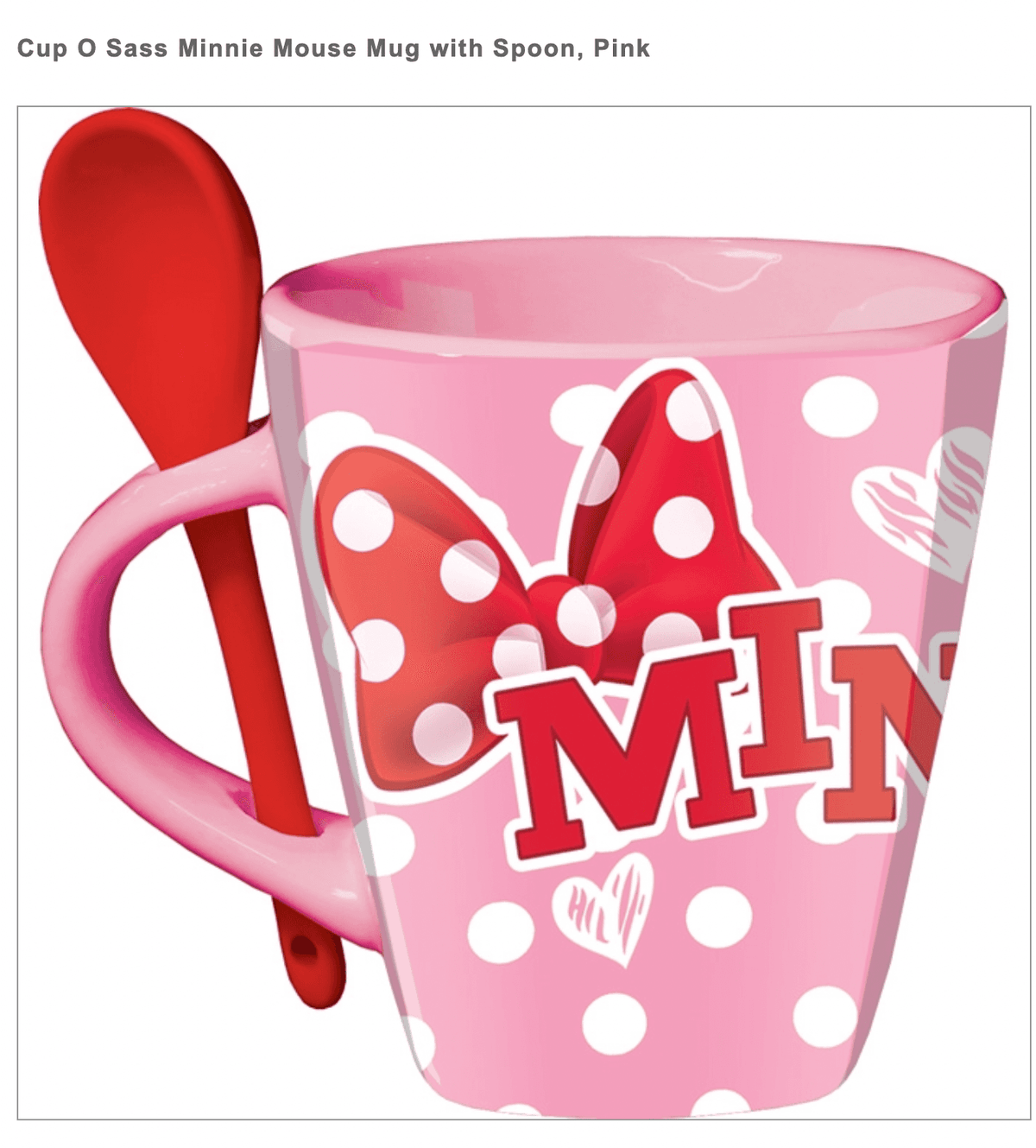 Cup O Sass Minnie Mouse Mug with Spoon, Pink