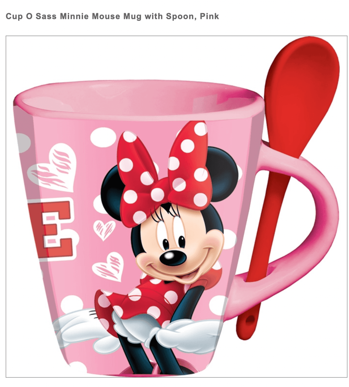 Cup O Sass Minnie Mouse Mug with Spoon, Pink