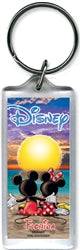 Mickey Minnie Disney Sunset Lucite Keychain